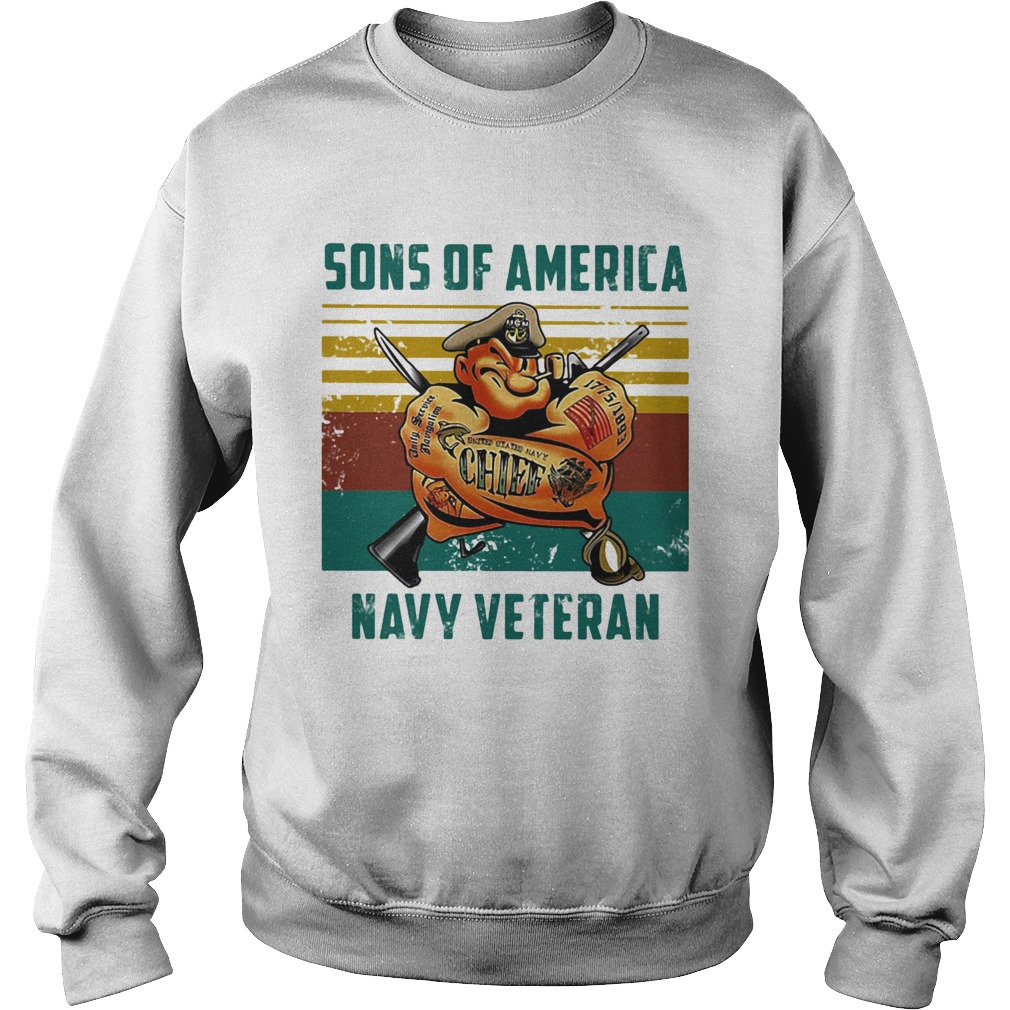 Sons of america navy veteran vintage retro  Sweatshirt