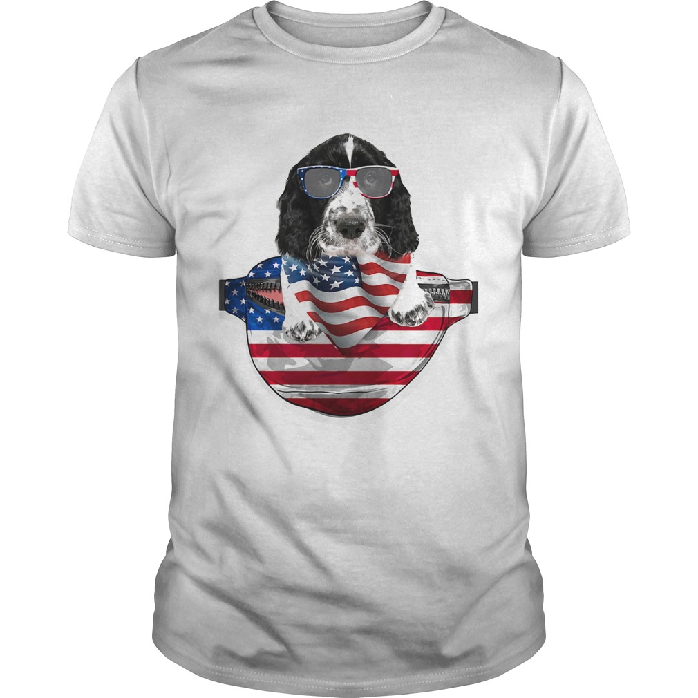 Springer spaniel waist pack flag american flag independence day shirt