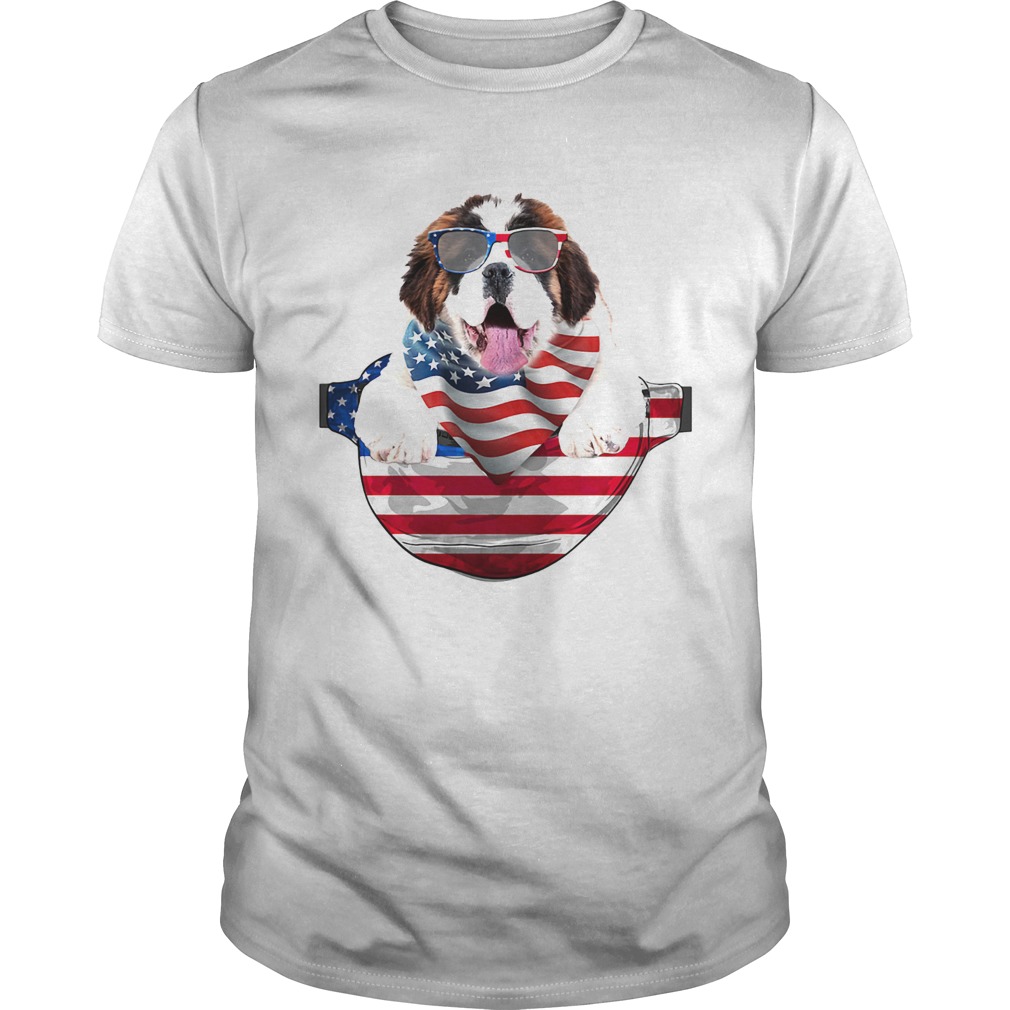 St bernard waist pack flag american flag independence day shirt