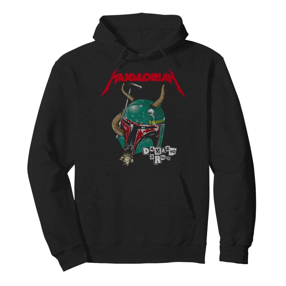 Star Wars Metallica Mandalorian Damaged Armor  Unisex Hoodie