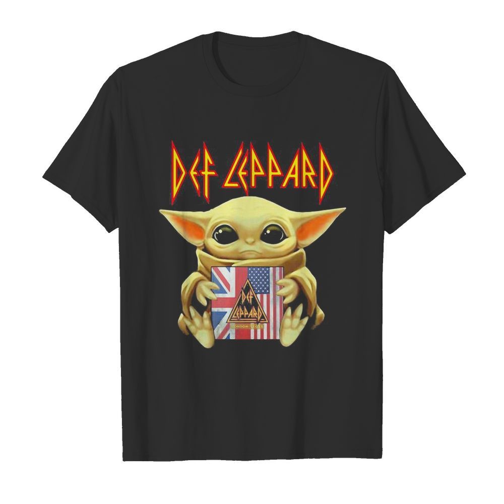 Star wars baby yoda hug def leppard american flag independence day shirt