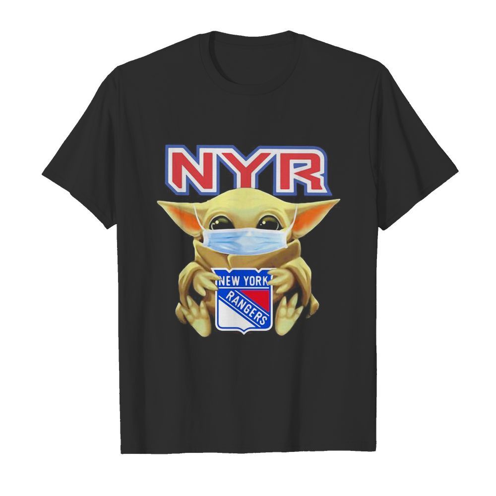 Star wars baby yoda mask hug new york rangers shirt