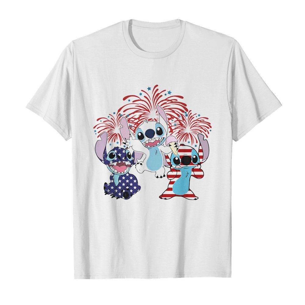 Stitch firework american flag independence day shirt