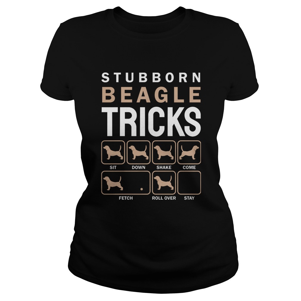 Stubborn beagle tricks sit down share come fetch roll over stay  Classic Ladies