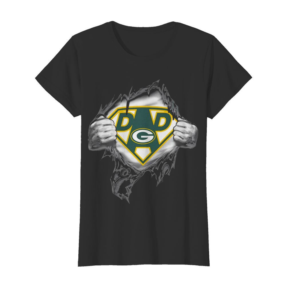 Superhero Green Bay Packers Father's Day  Classic Women's T-shirt