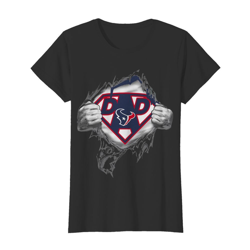 Superhero National Football League Houston Texans Father's Day  Classic Women's T-shirt