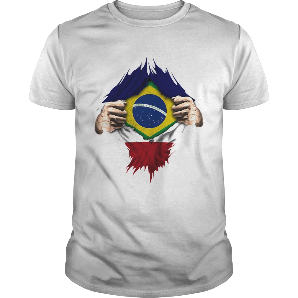 Superhero brazil flag tear shirt