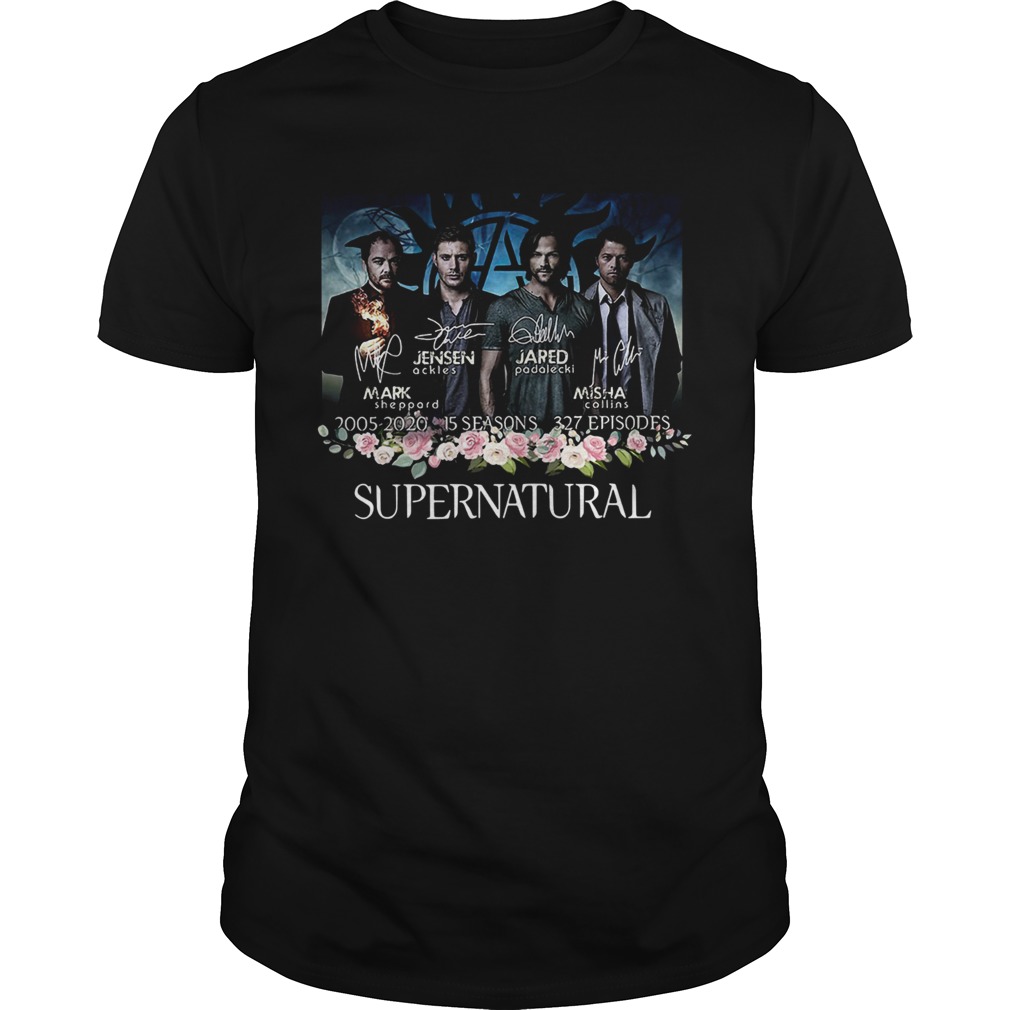 Supernatural 2005 2020 15 seasons 327 episodes signatures shirt