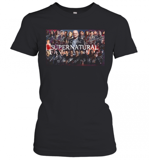 Supernatural Movie Characters Signatures Poster T-Shirt Classic Women's T-shirt