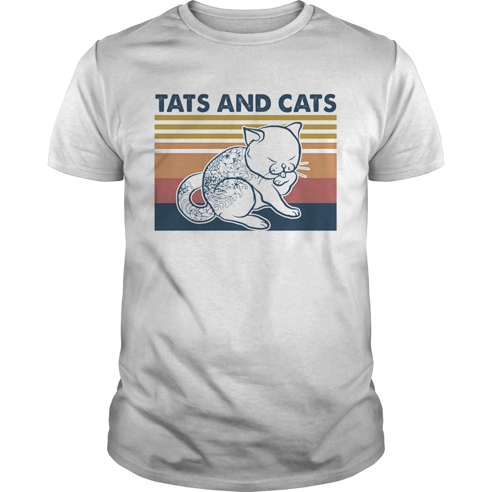 Tattoos and cats vintage retro shirt