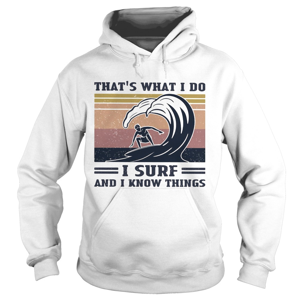 Thats what I do I surf and I know things vintage retro  Hoodie