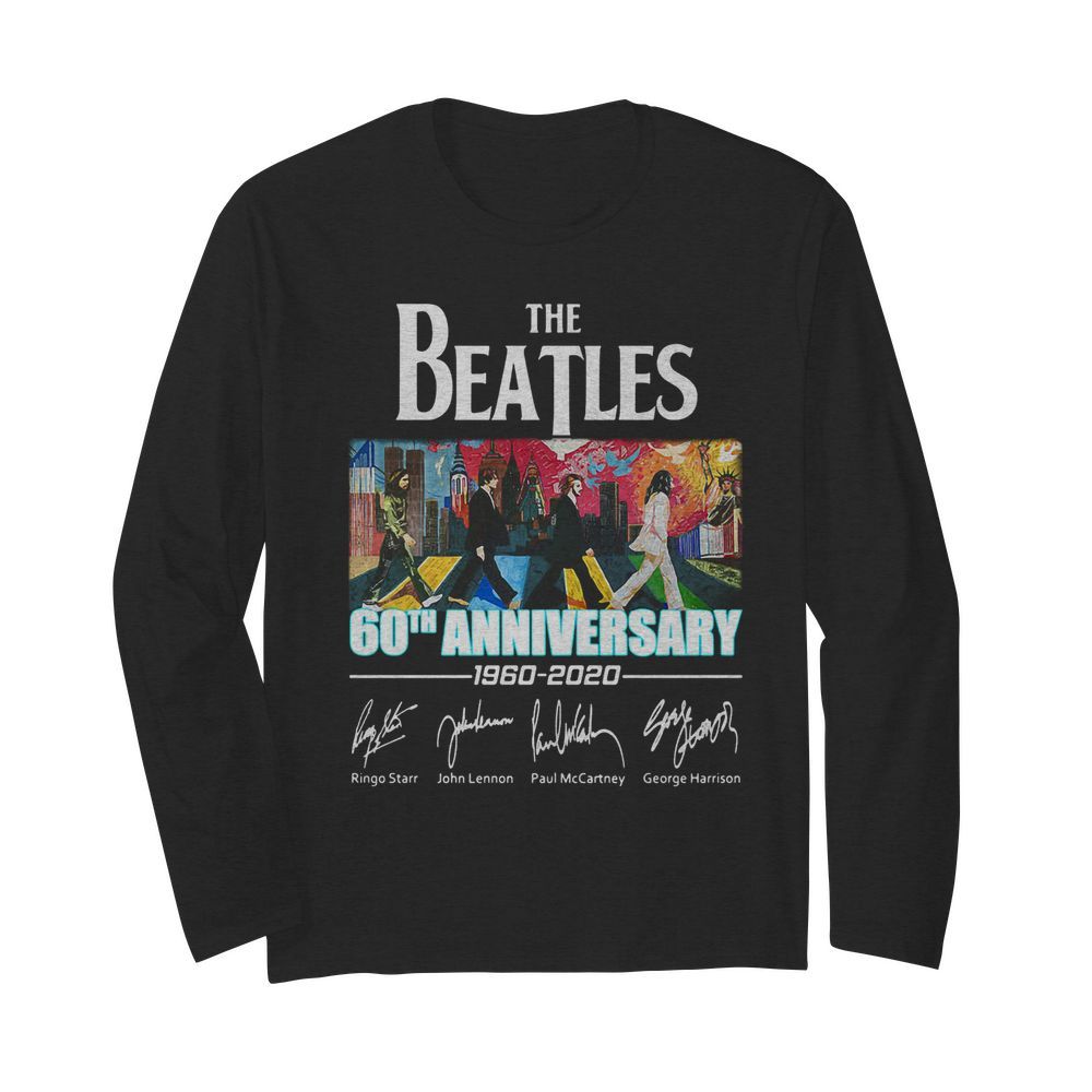 The Beatles 60th anniversary 1960-2020 signature  Long Sleeved T-shirt 