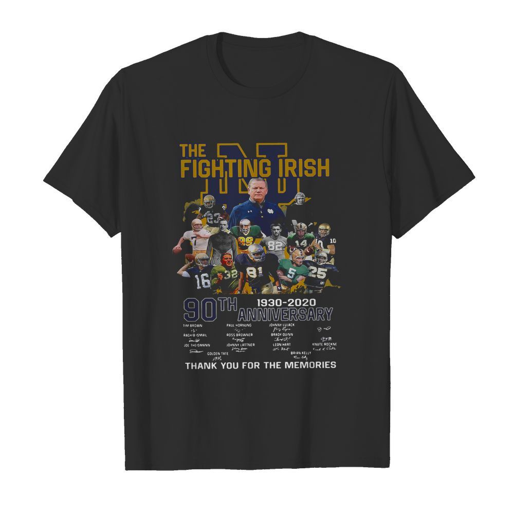 The Fighting Irish 90th Anniversary Thank You For The Memories Signature shirt