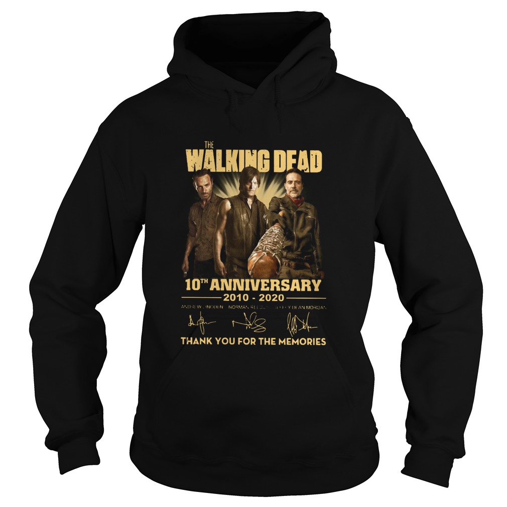 The Walking Dead 10th Anniversary 2010 2020 Full Cast Signatures  Hoodie