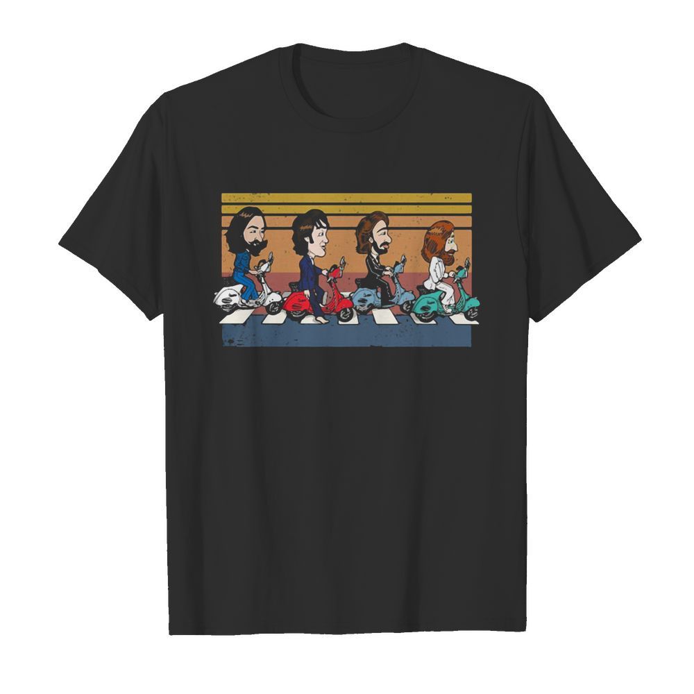 The beatles chibi drive motorcycle abbey road shirt