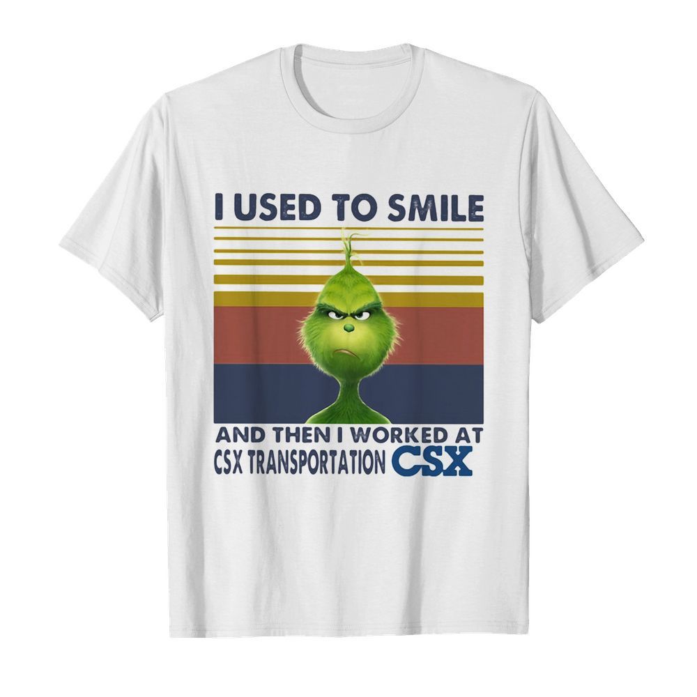 The grinch I used to smile and then I worked at csx transportation csx vintage retro  Classic Men's T-shirt