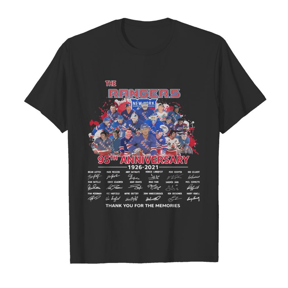 The new york rangers 95th anniversary 1926 2020 thank you for the memories signatures shirt