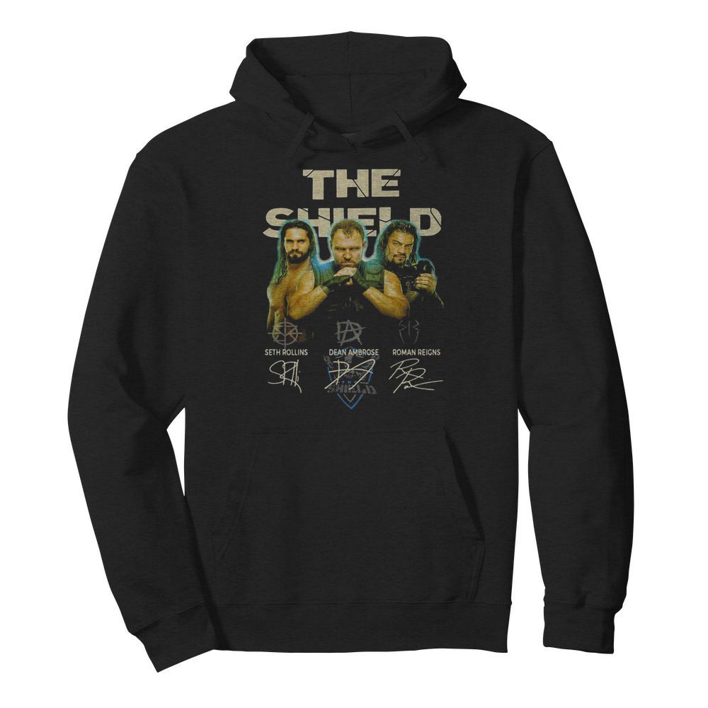 The shield seth rollins dean ambrose roman reigns signatures  Unisex Hoodie