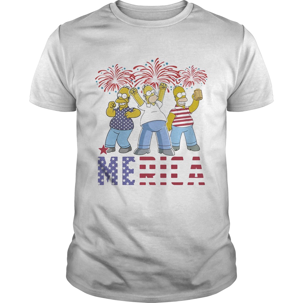 The simpsons merica firework american flag independence day shirt