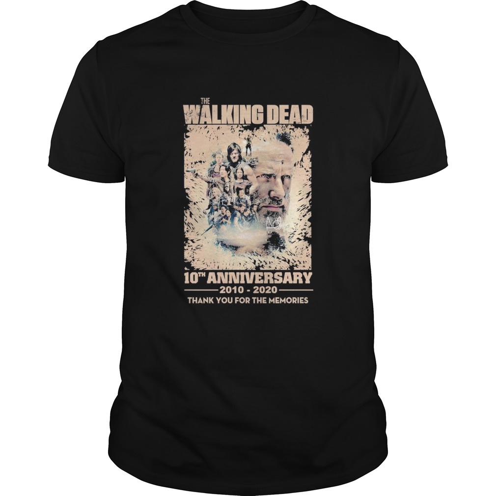 The walking dead movie 10th anniversary 2010 2020 thank you for the memories signature shirt