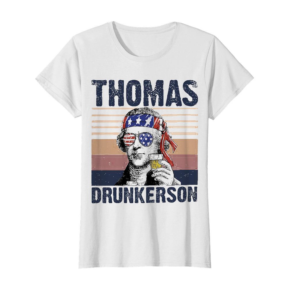 Thomas drunkerson drinking beer american flag independence day vintage  Classic Women's T-shirt