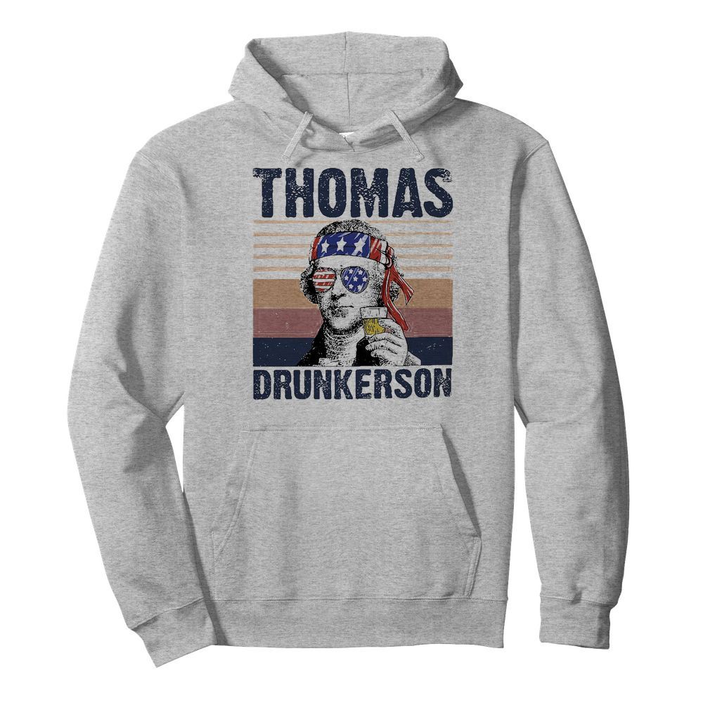 Thomas drunkerson drinking beer american flag independence day vintage  Unisex Hoodie