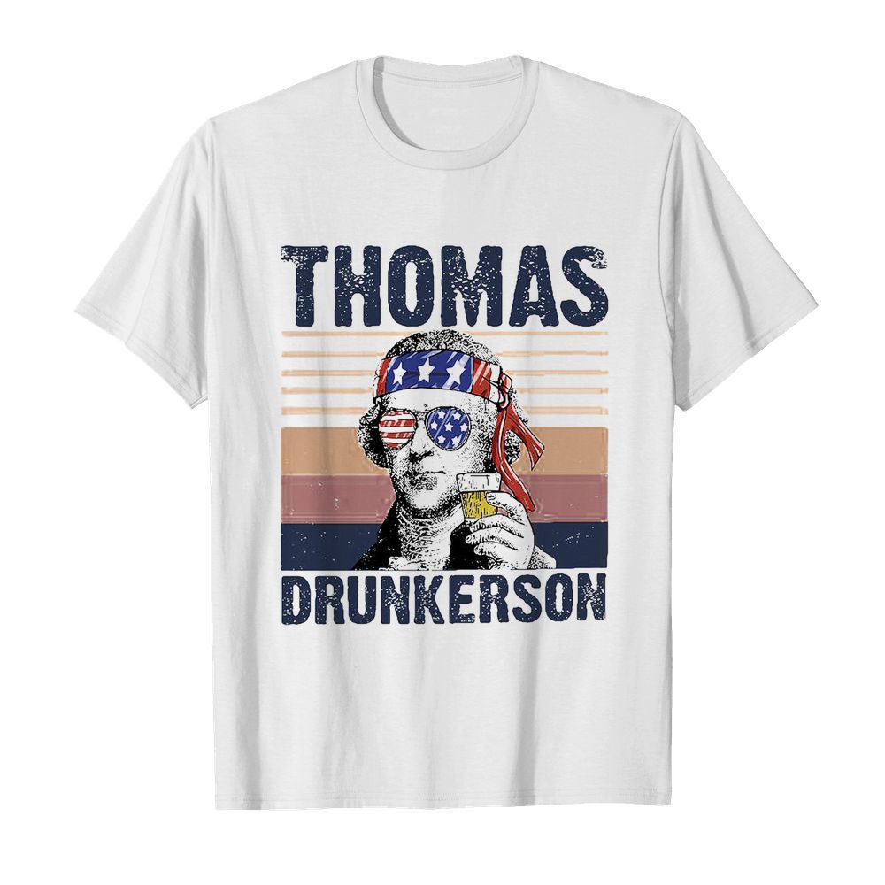 Thomas drunkerson drinking beer american flag independence day vintage  Classic Men's T-shirt