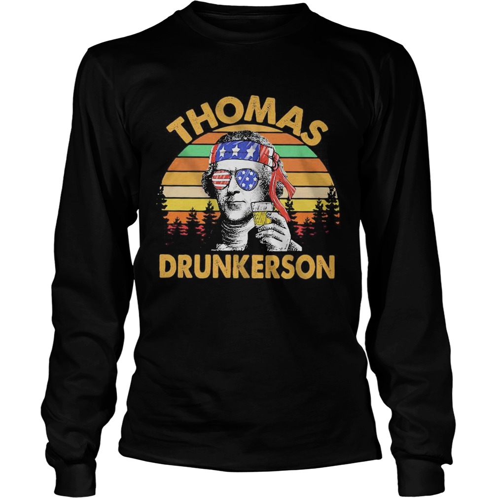 Thomas drunkerson independence day vintage retro  Long Sleeve