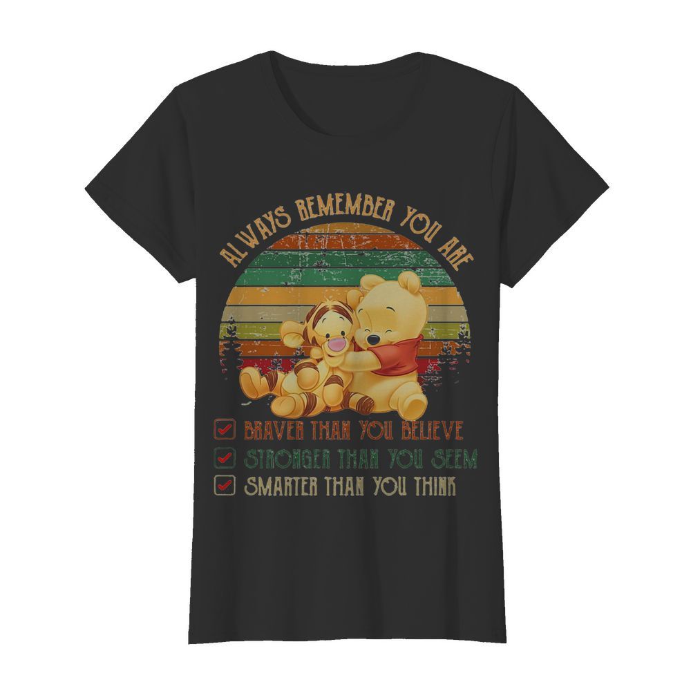 Tigger and pooh always remember you are braver than believe stronger than you seem smarter than you think vintage  Classic Women's T-shirt