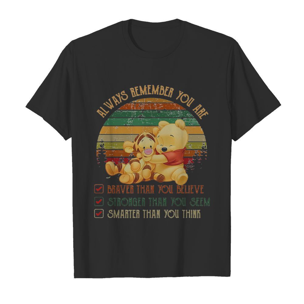 Tigger and pooh always remember you are braver than believe stronger than you seem smarter than you think vintage  Classic Men's T-shirt