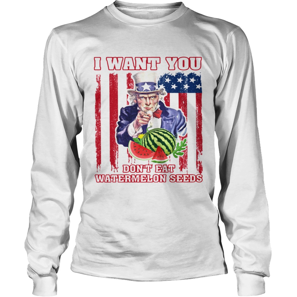 Tio Sam I want you dont eat watermelon seeds American flag  Long Sleeve