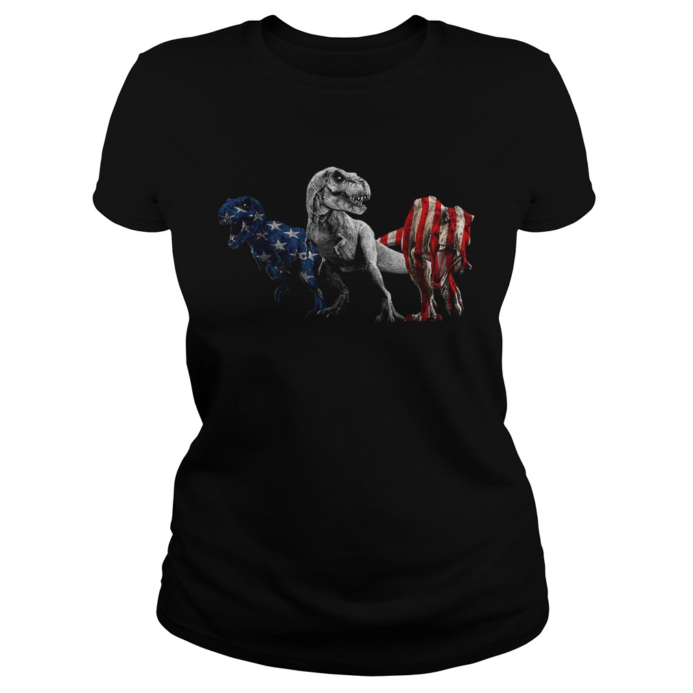 Trex Dinosaur American Flag 4th Of July  Classic Ladies