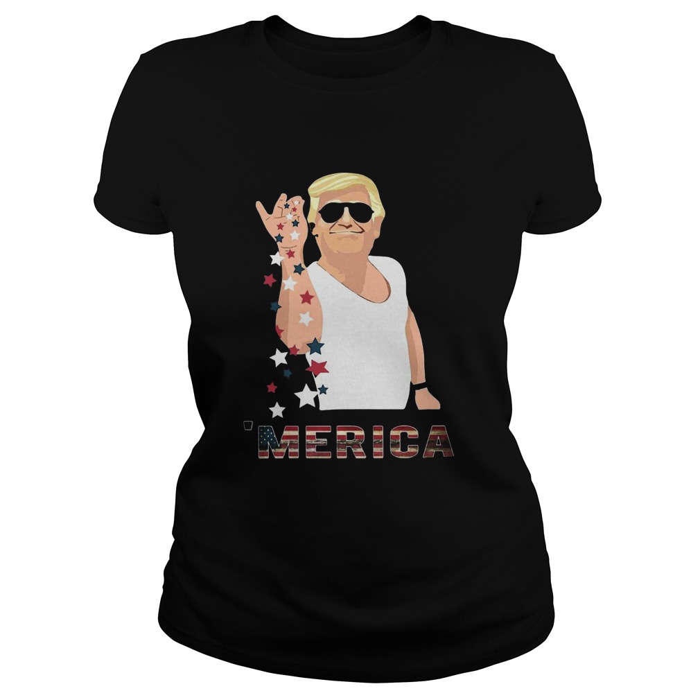 Trump Merica Usa Flag Color  Classic Ladies