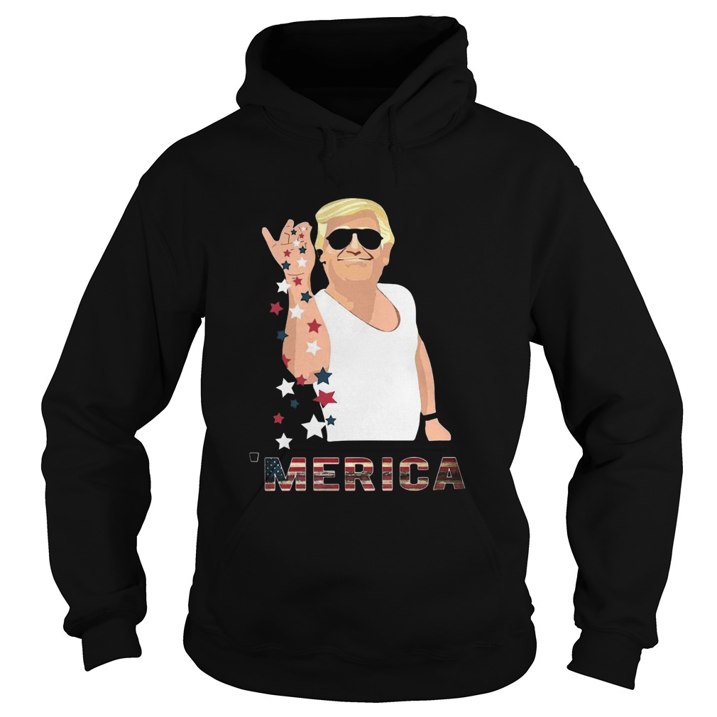 Trump Merica Usa Flag Color  Hoodie