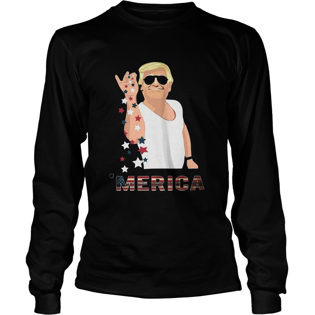 Trump Merica Usa Flag Color  Long Sleeve