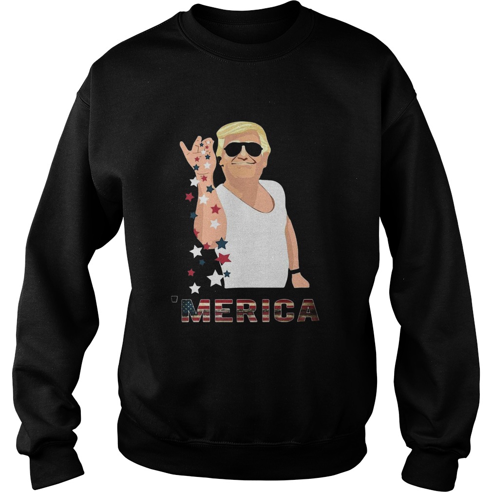 Trump Merica Usa Flag Color  Sweatshirt