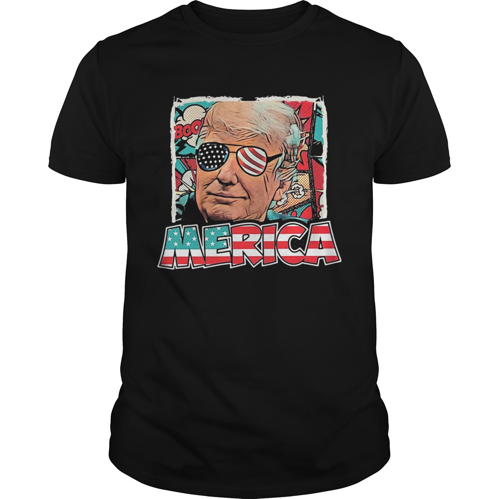 Trump wear glasses American flag shirt