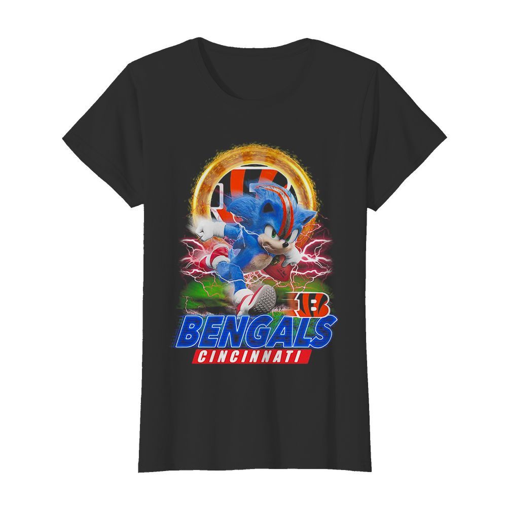 Ultra sonic the hedgehog playing rugby football cincinnati bengals  Classic Women's T-shirt