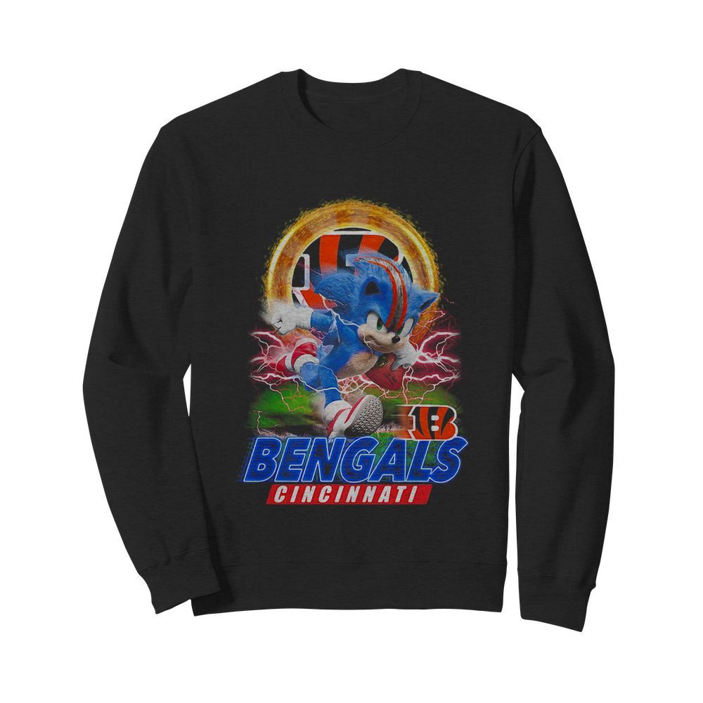 Ultra sonic the hedgehog playing rugby football cincinnati bengals  Unisex Sweatshirt