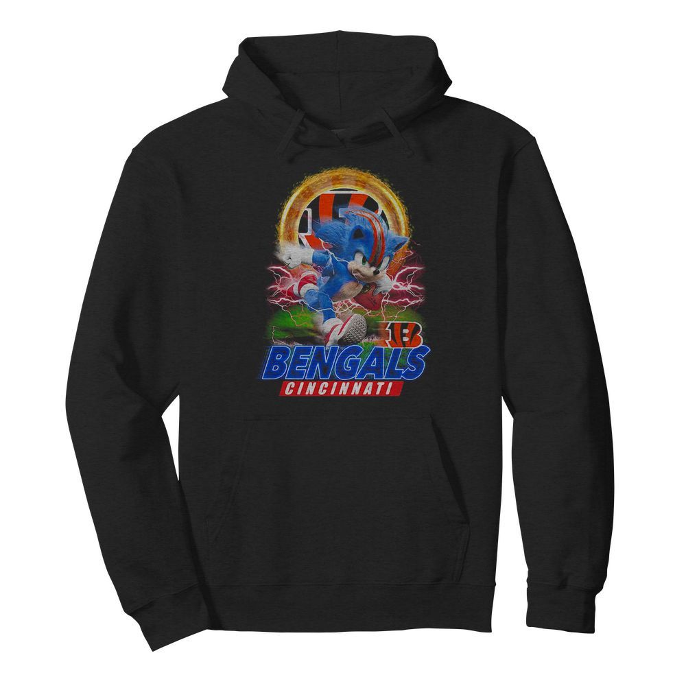 Ultra sonic the hedgehog playing rugby football cincinnati bengals  Unisex Hoodie