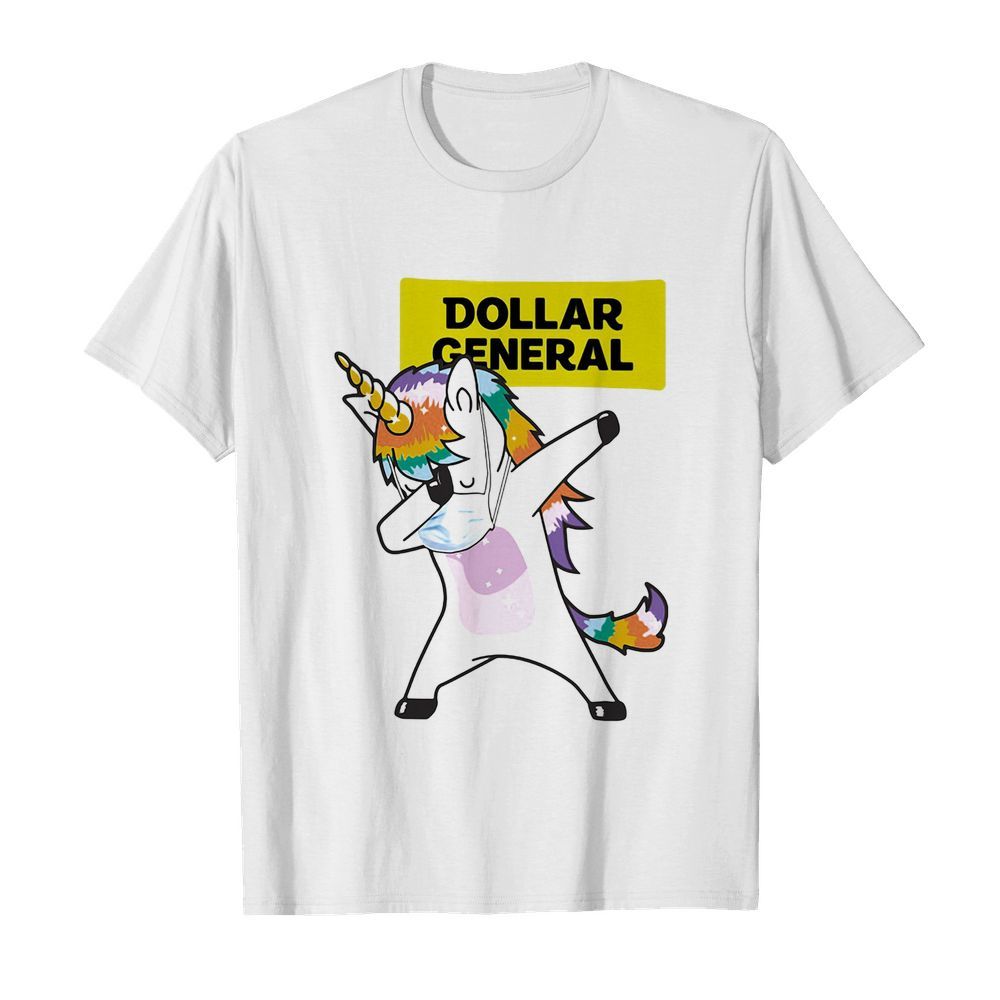 Unicorn mask dollar general logo shirt