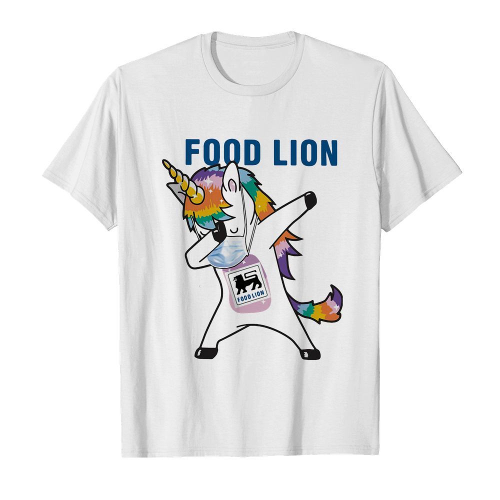 Unicorn mask food lion logo shirt