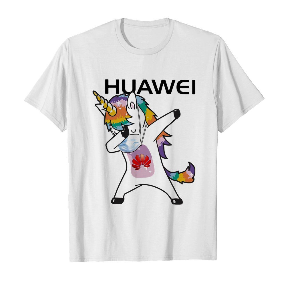 Unicorn mask huawei logo shirt