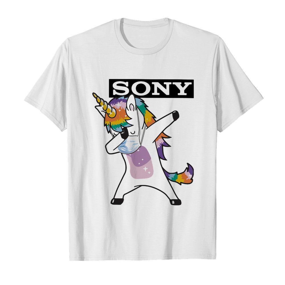 Unicorn mask sony logo shirt