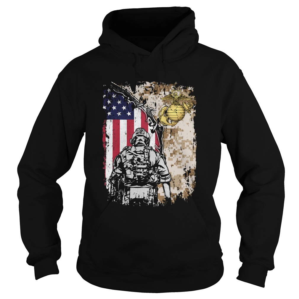 United State Marine Corps American flag veteran Independence day  Hoodie