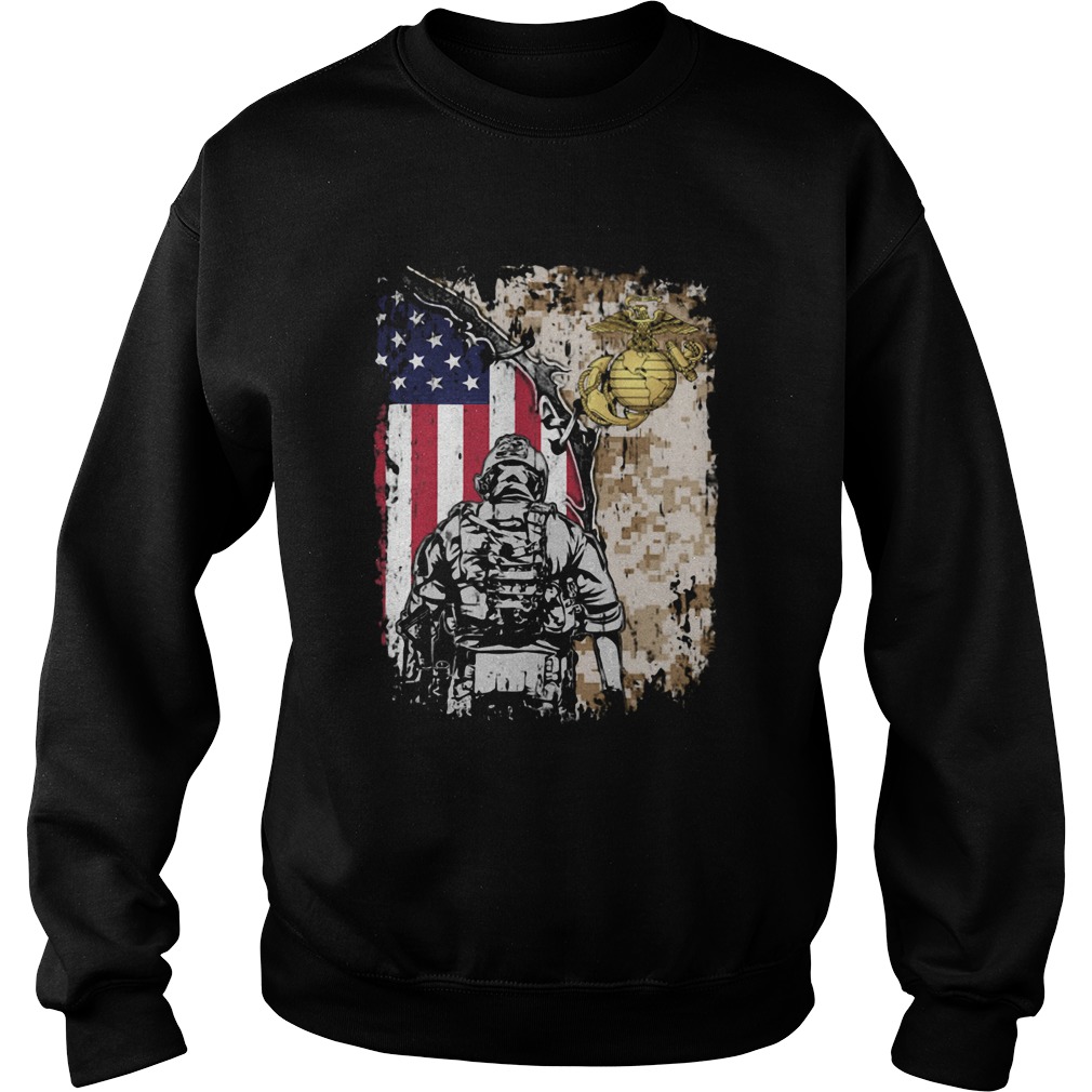 United State Marine Corps American flag veteran Independence day  Sweatshirt