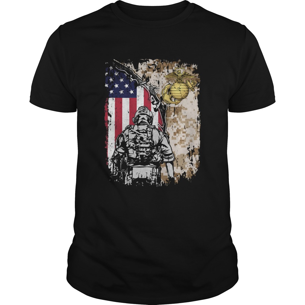 United State Marine Corps American flag veteran Independence day  Unisex