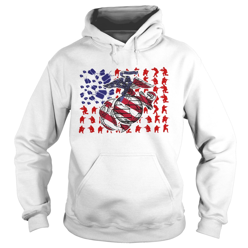 United States Marine Corps American Flag Veteran Independence Day  Hoodie