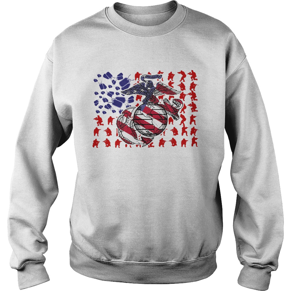 United States Marine Corps American Flag Veteran Independence Day  Sweatshirt