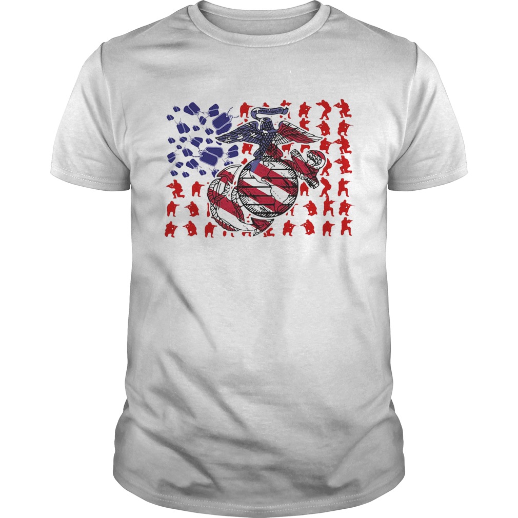 United States Marine Corps American Flag Veteran Independence Day shirt